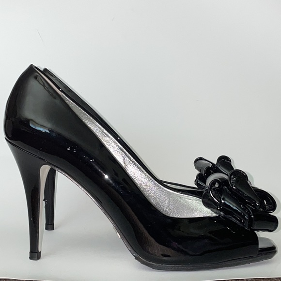 Ron White Signature, black patent (size 38.5), peep-toe with bow detail - Picture 7 of 8